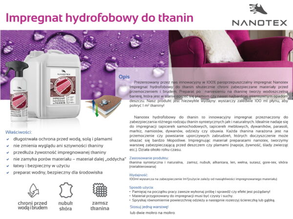 Hydrophobe NanoTex-Imprägnierung für Stoffe – Bild 2