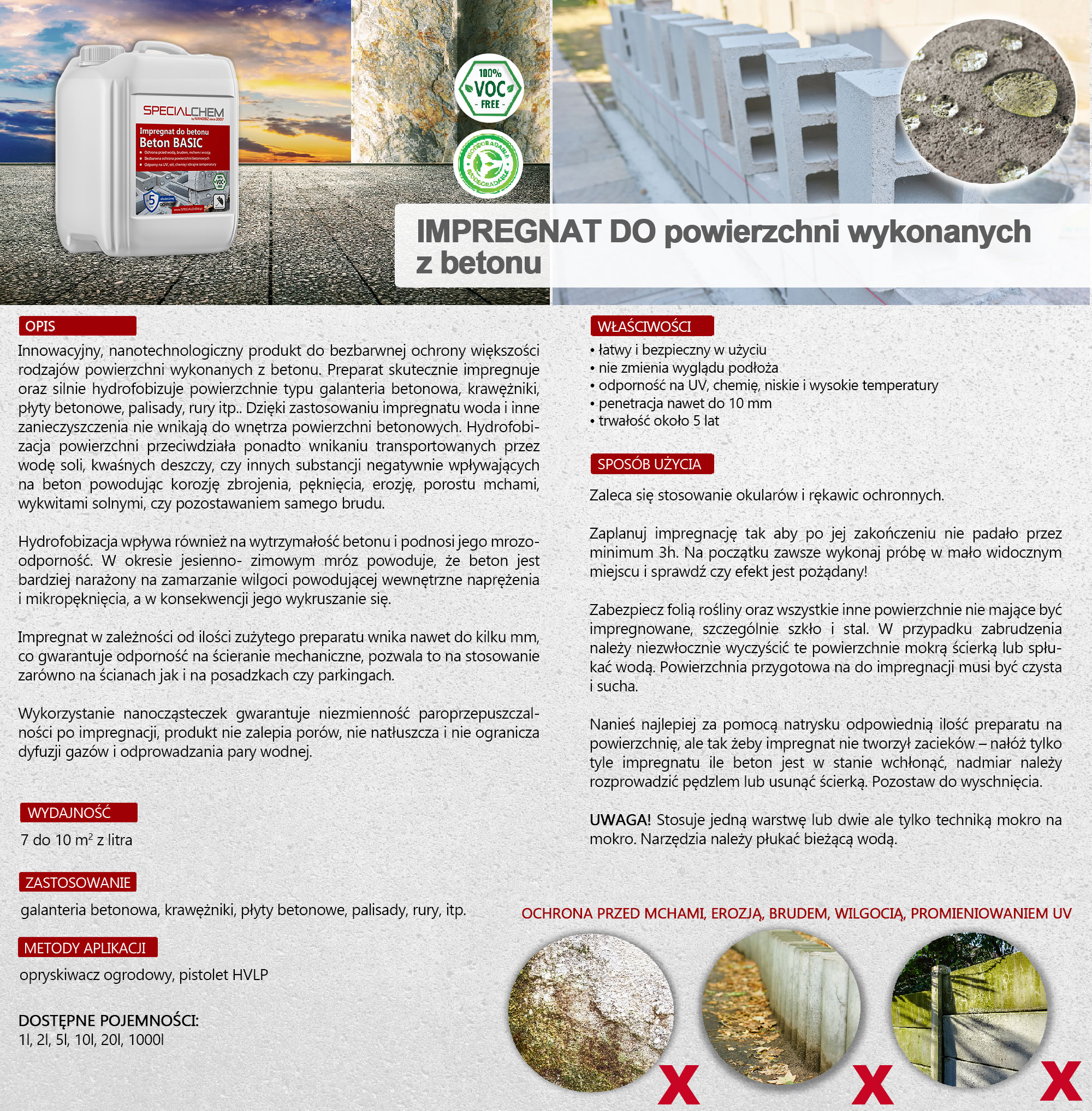 Zestaw Do Betonu Specialchem Beton Basic Czyszczenie + Impregnat ...