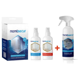 NANOSECUR Duschset + Duschkabinen-Reinigungsflüssigkeit - Set
